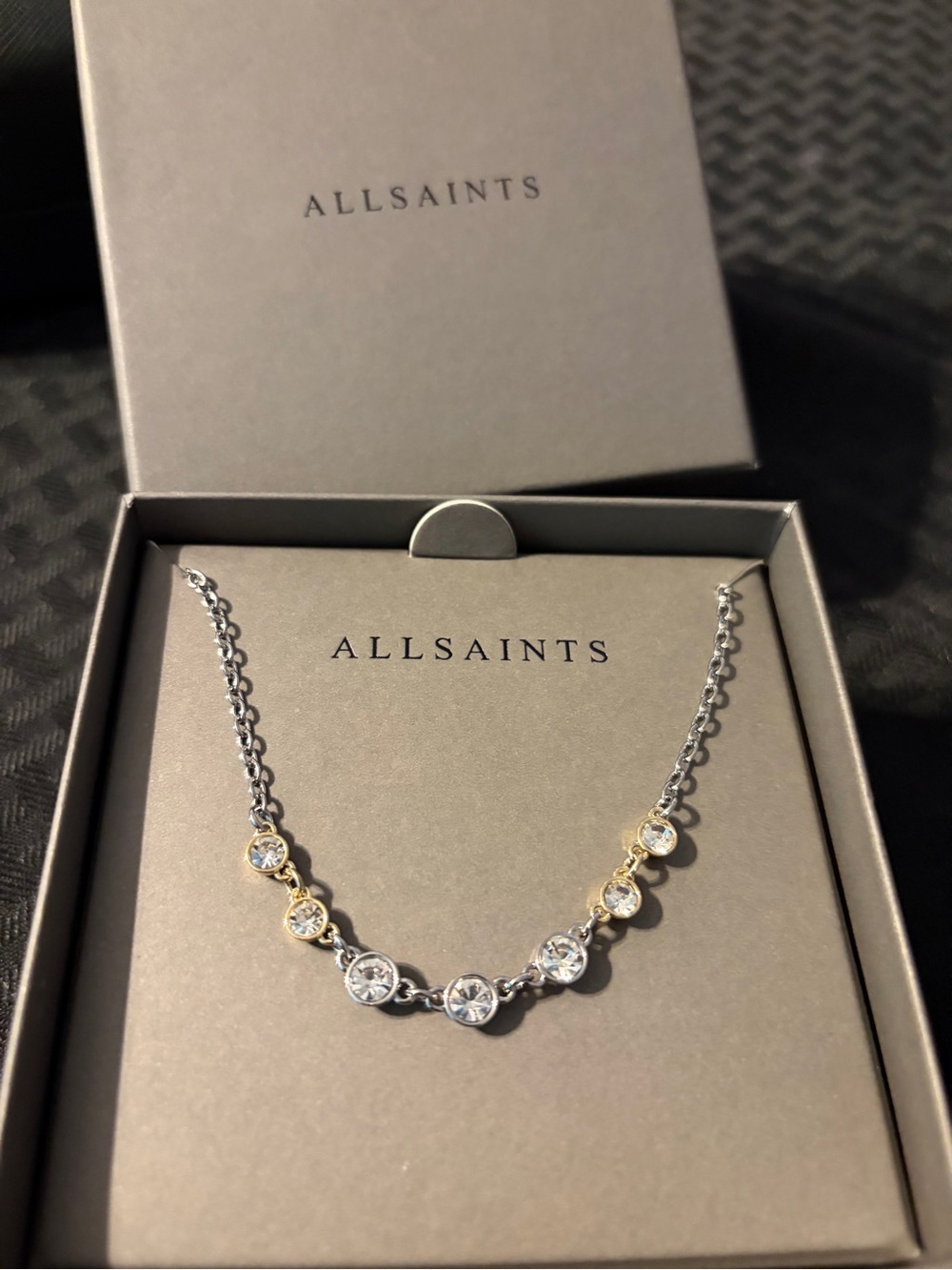 All Saints Silver Necklace nib